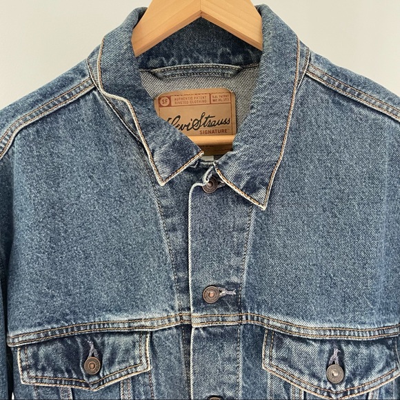 Vintage Levi Strauss Denim Jean Trucker Jacket Large Boho Concert Festival - Picture 5 of 9